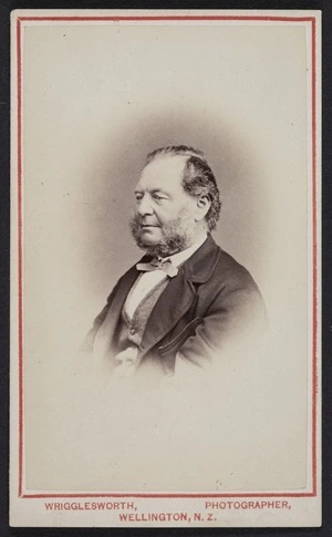 Wrigglesworth, J D (Wellington) fl 1863-1900 :Portrait of Frederick Carrington, Superintendent of Taranaki