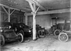 Wolseley motorcars in a garage
