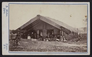 Walker, A (Napier) fl 1860s-1880s :Photograph of Hau te Ananui meeting house, Waiohiki