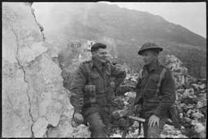 World War 2 New Zealand soldiers, during a break in the fighting round Monte Cassino, Italy