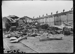 Part of the Gear Meat Company building in Petone, after a fire