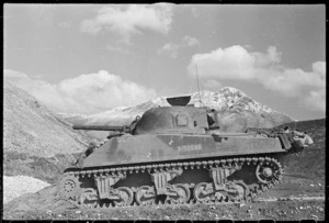 New Zealand tank, Cassino, Italy, during World War 2
