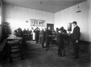 Schoolboys attending a class at Stratford Technical School