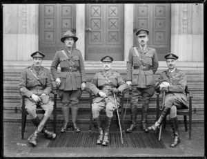 New Zealand officers Hart, Russell, Melvill, Symon and Young, during the occupation of Germany during World War 1