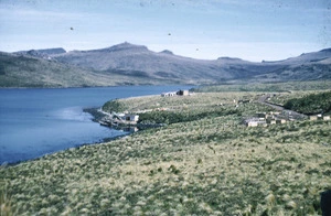 Beeman Cove, Campbell Island, at commencement of work on permanent camp and scientific station