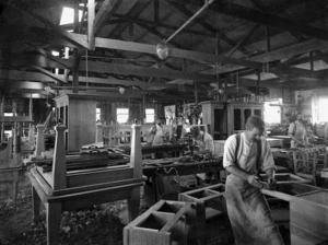 Inside the workshop of Purser and Son, cabinetmakers in Wanganui