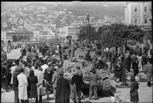New Zealand tanks arrive in Trieste, Italy, towards the end of World War II - Photograph taken by George Kaye