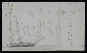 Pearse, John, 1808-1882 :French brig in sight, 29 July [18]51. Springbok (American barque) bound for Cape Town, in sight 31 July [18]51.