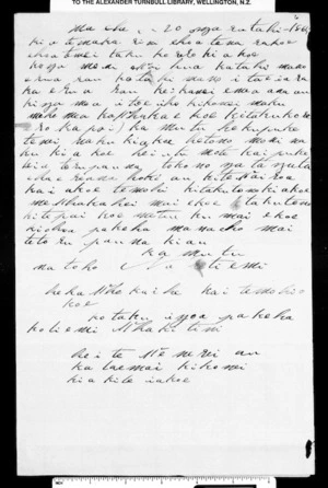 Letter from Tiemi Whakahoehoe to McLean