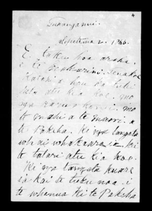 Letter from Hare Tawha to McLean (with translation)