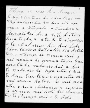 Letter from Aperahama Tipae to George Grey (with translation)