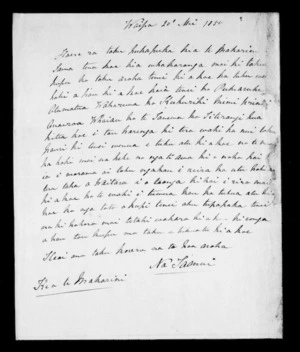 Letter from Taonui to McLean