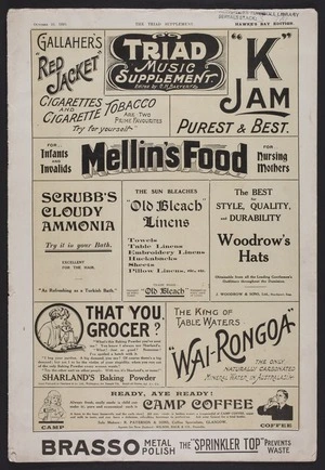 Triad music supplement. October 10, 1910 / edited by C.N. Baeyertz.