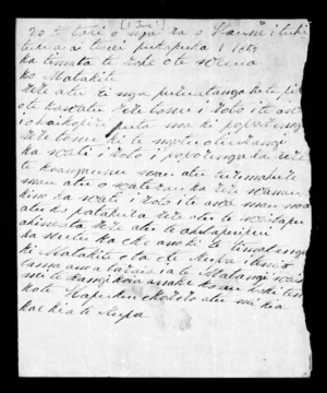 Letter from Te Hapuku to Kupa (Cooper)