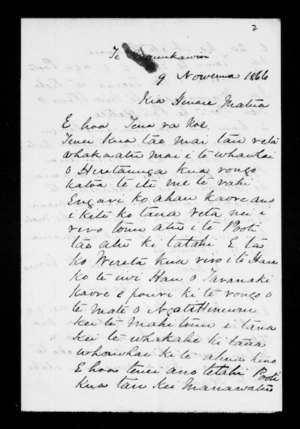 Letter from Piripi Papatu to Henare Matura