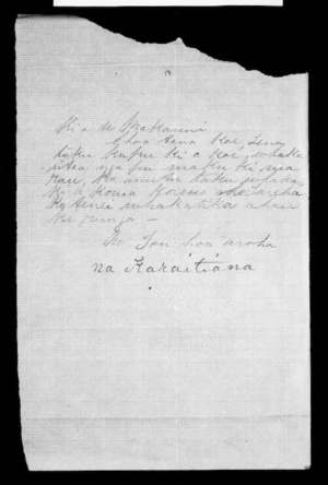 Undated letter from Karaitiana to McLean