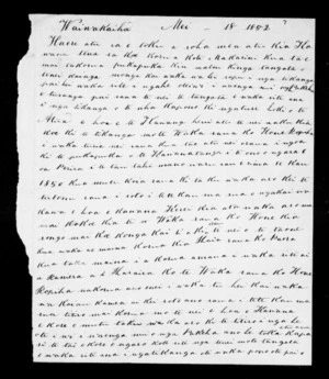 Letter from Hone Ropiha to McLean and George Grey