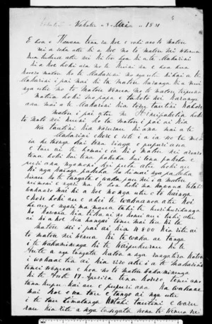 Letter from Te Hapuku to George Grey