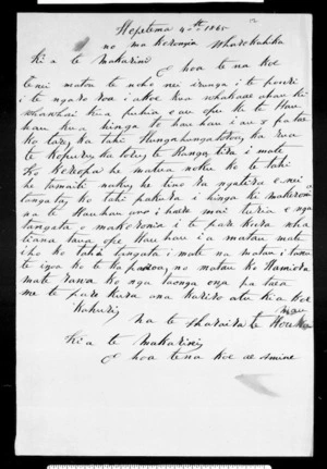 Letter from Te Iharaia Te Houkamau to McLean (with translation)