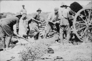 4th New Zealand Howitzer Battery in action, Gallipoli