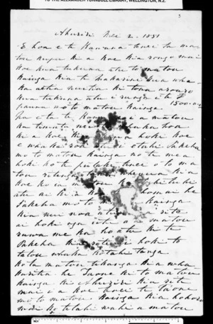 Letter from Tareha Te Moananui and others to George Grey