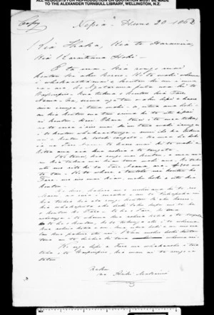 Letter from Alexander McLean to Ihaka, Te Harawira & Karaitiana