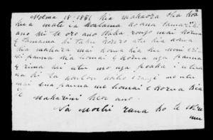Letter from Mohi & Te Wiremu to Makaora