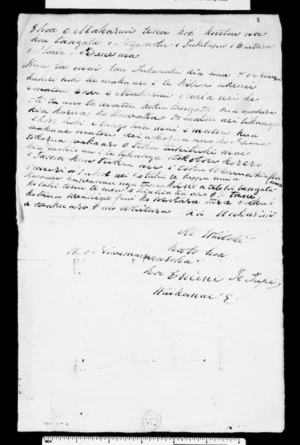 Letter from Eruini Te Tupe to McLean