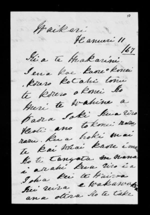 Letter from Te Whatene Te Kaharunga to McLean