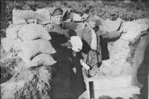 Christmas celebrations in dug-out, Gallipoli