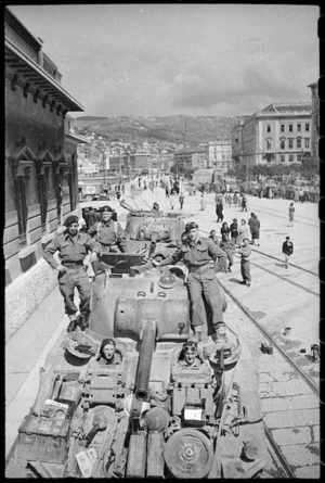 New Zealand tanks in Trieste, Italy, towards the end of World War II - Photograph taken by George Kaye
