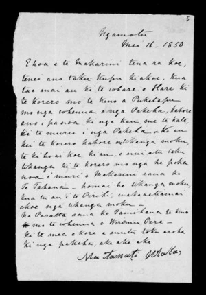 Letter from Tamati Waka to McLean (with translation)