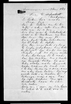 Letter from Henare Potae to McLean