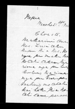 Letter from Hamana Tiakiwai to McLean