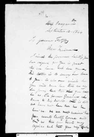 Letter from Wanganui chiefs to Fitzroy