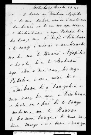 Letter from Te Herewini Ngapiko to McLean