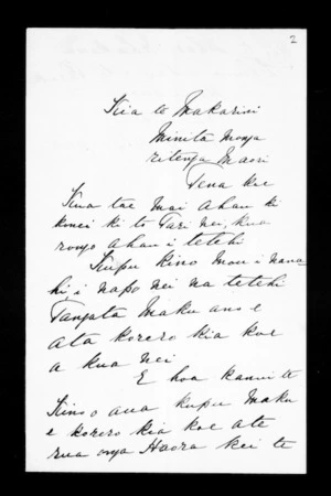 Undated letter from W H Taipari to McLean