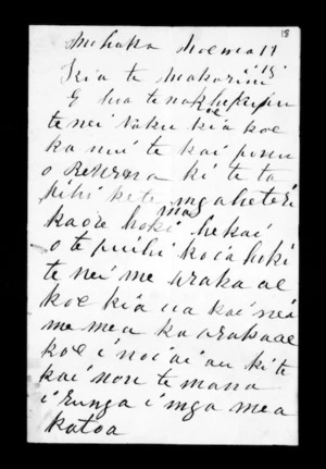 Undated letter from Paora Ruru to McLean (translation)