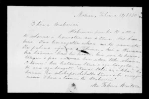 Letter from Takerei Waitara to McLean