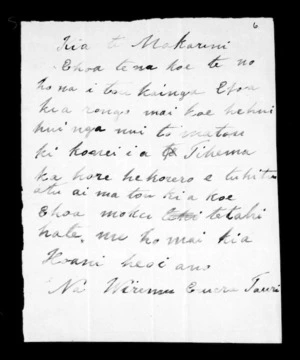 Undated letter from Wiremu Eruera Tauri to McLean