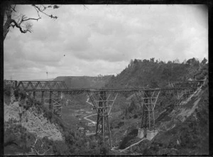 View of the Makohine Viaduct under construction.