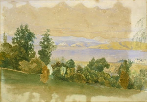 [Fox, William] 1812-1893 :[View from Wadestown across Wellington Harbour. ca 1870]