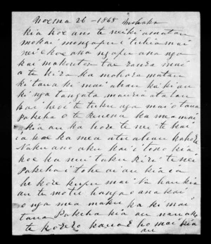Letter to McLean from Mohaka