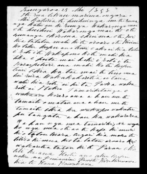 Letter from Peniamine Reweti Kirikiriwawa to Te Hana (Shand)