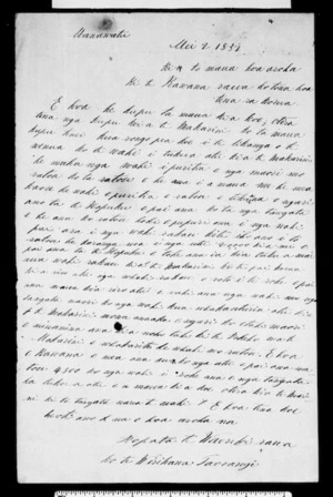 Letter from Ropata Te Waeriki & Wirihana Taorangi to George Grey & McLean