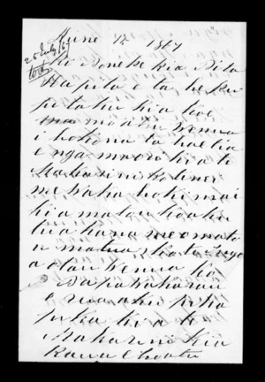 Letter from Wi Waka to Fitzherbert (with translation)