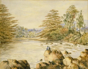 Barraud, Charles Decimus 1822-1897 :[Fishing, Hutt River] 1860
