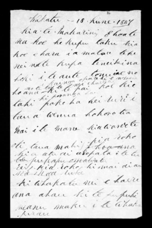 Letter from Ngaruhe to McLean