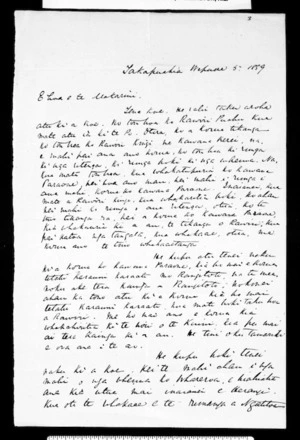 Letter from Hohepa Te Maihengia to McLean