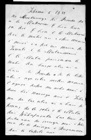Letter from Te Moananui to McLean